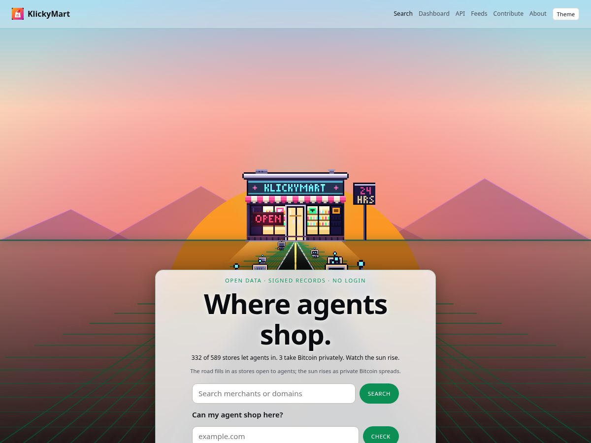 Landing-page snapshot of klickymart.com