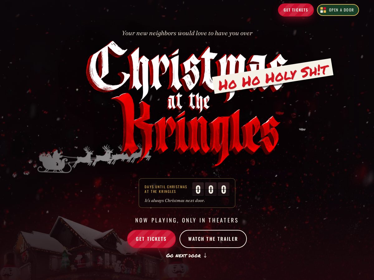 Landing-page snapshot of kringlesfilm.com