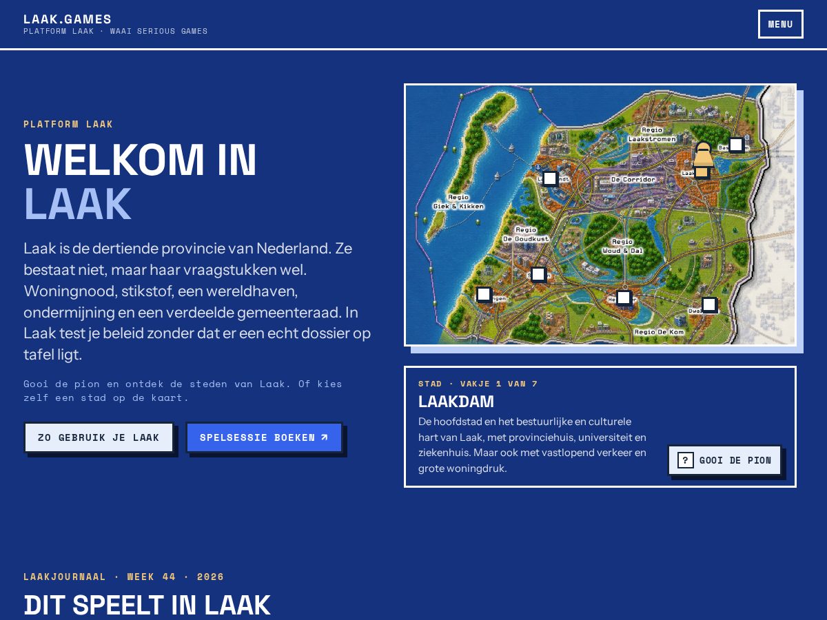 Landing-page snapshot of laak.games
