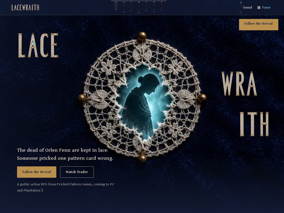 Landing-page snapshot of lacewraith.com