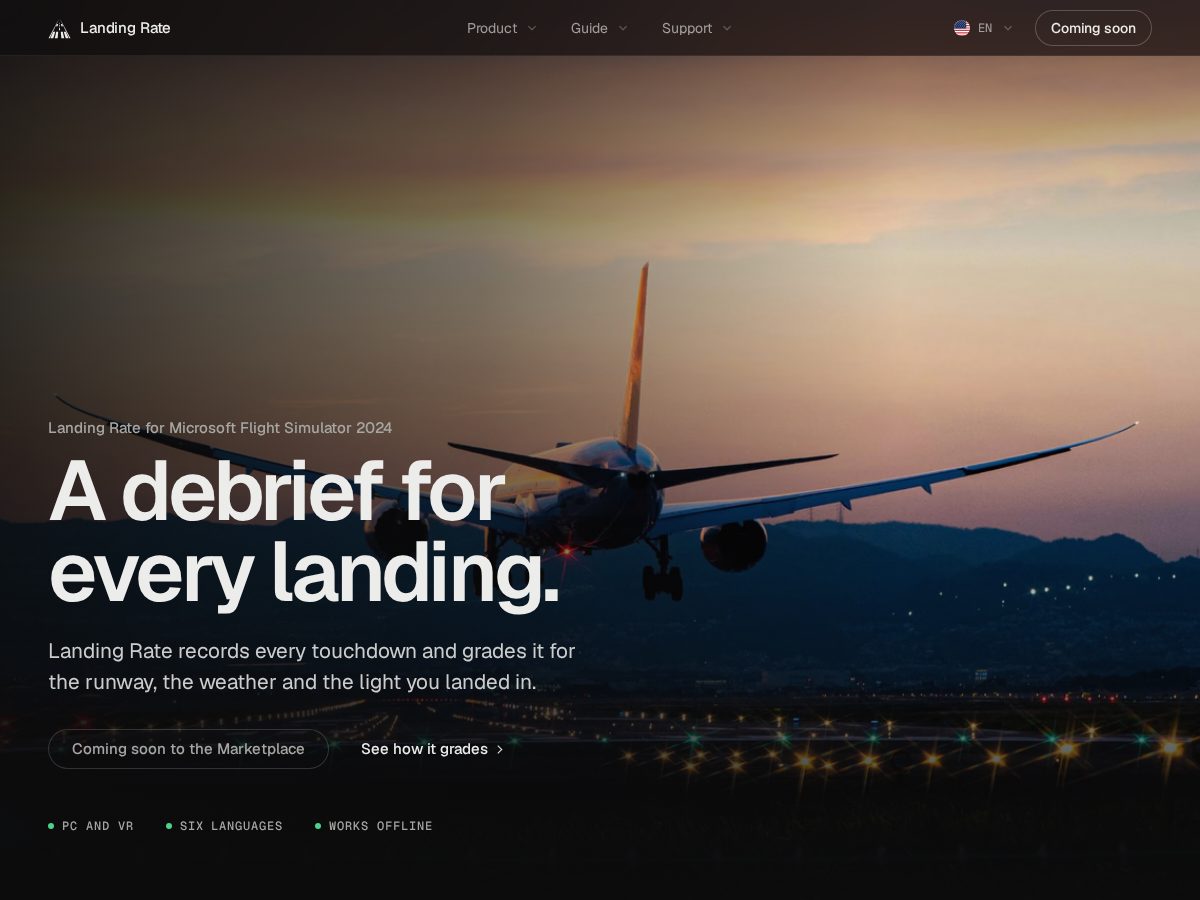 Landing-page snapshot of landingrate.com