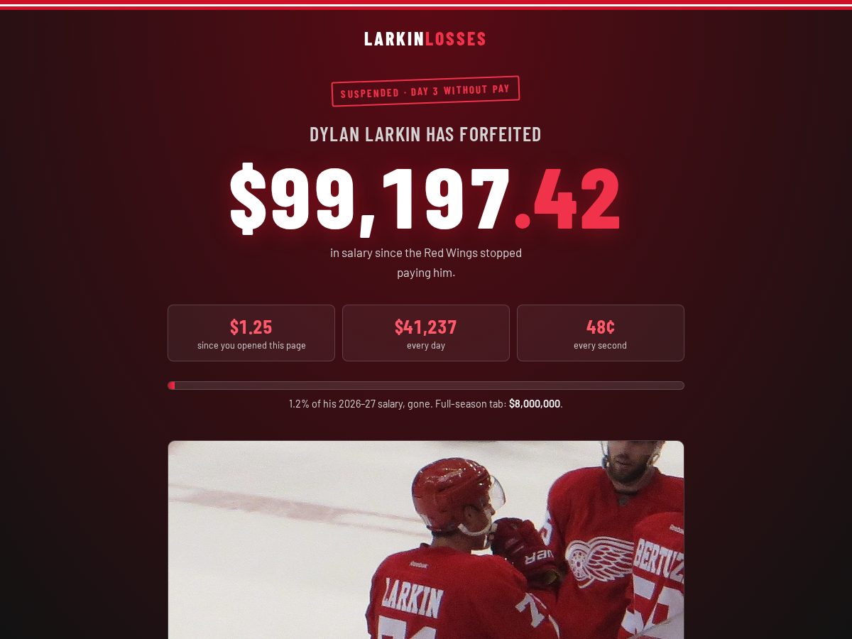 Landing-page snapshot of larkinlosses.com