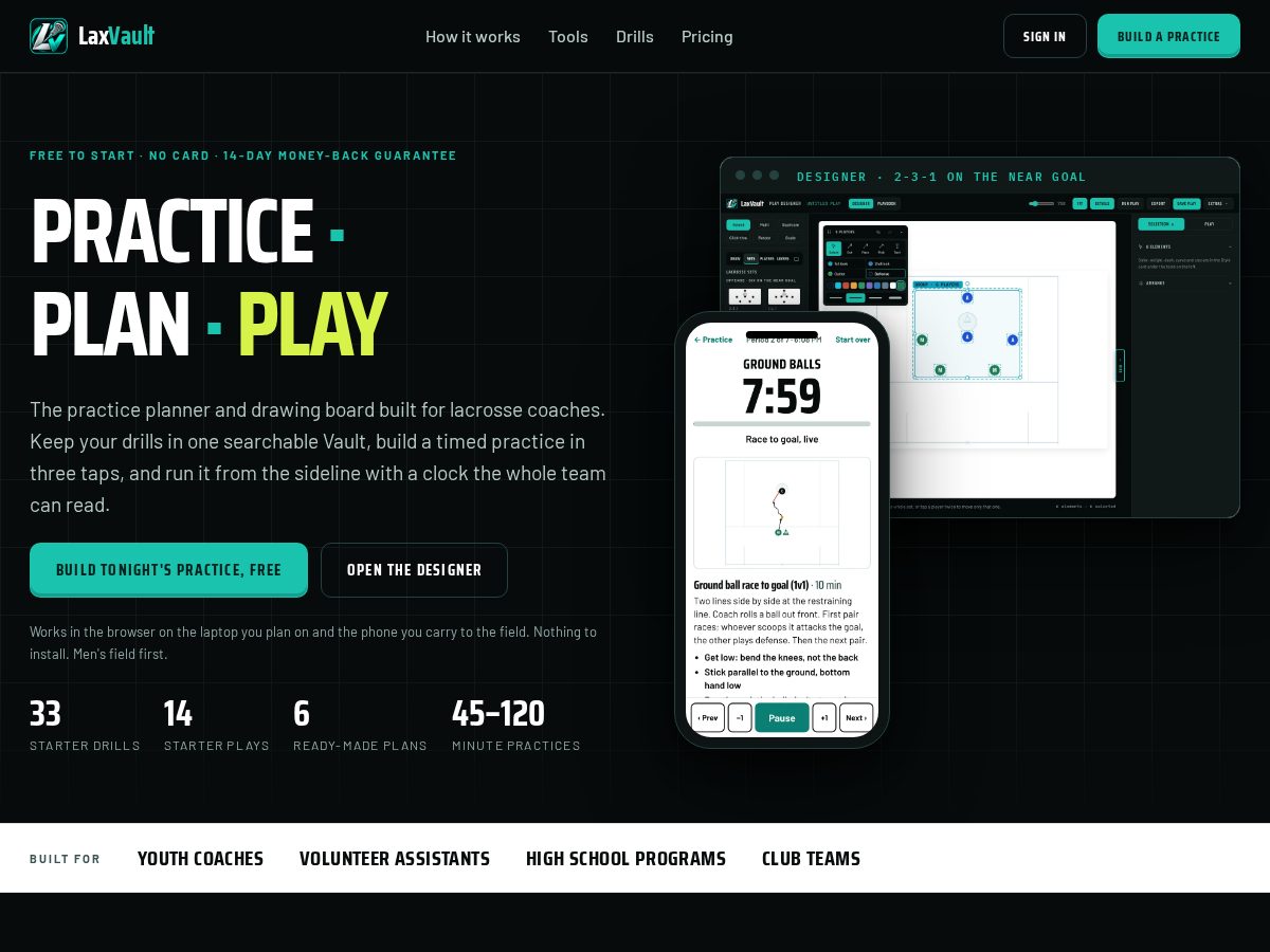 Landing-page snapshot of lax-vault.com
