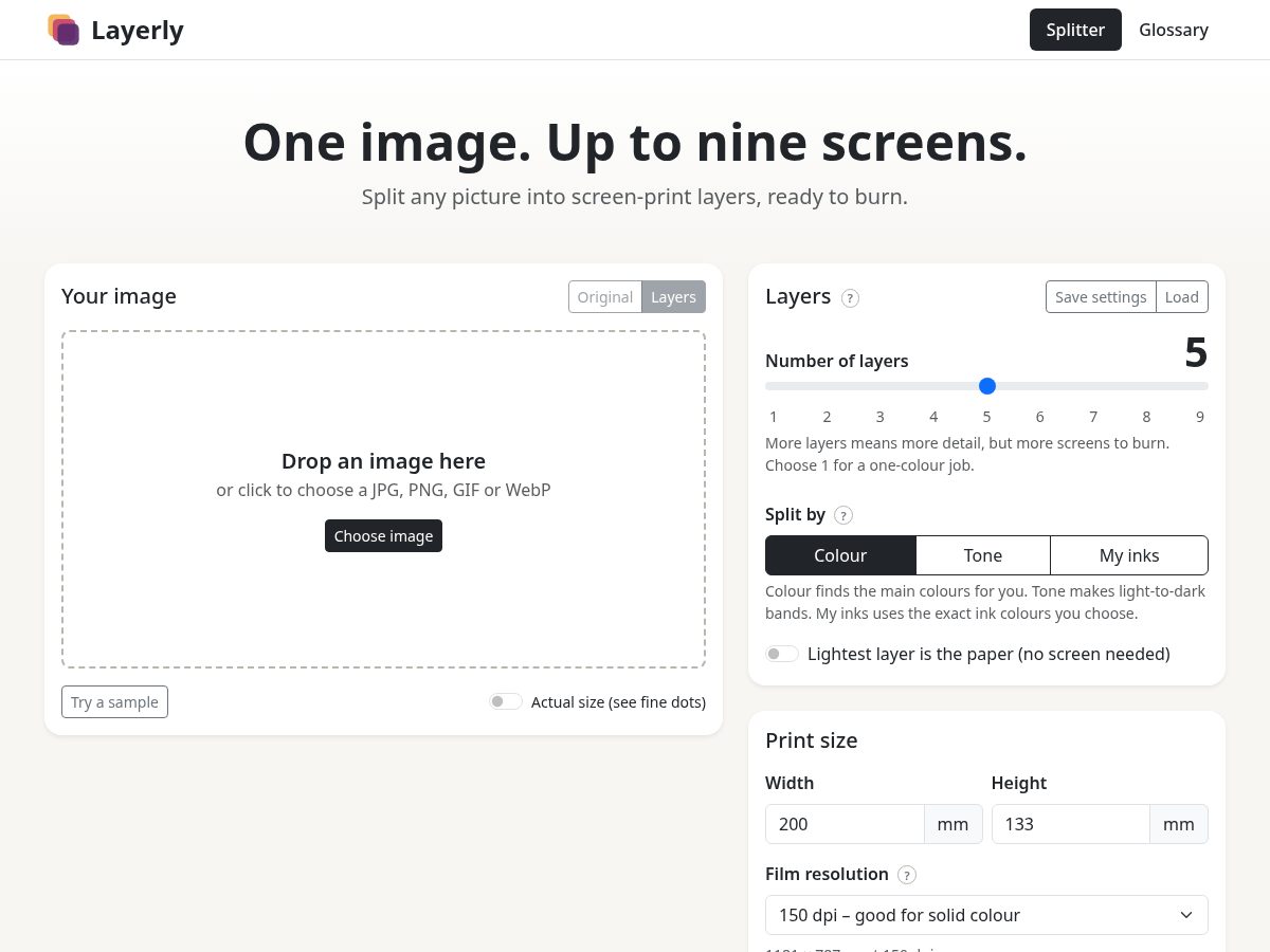 Landing-page snapshot of layerly.studio