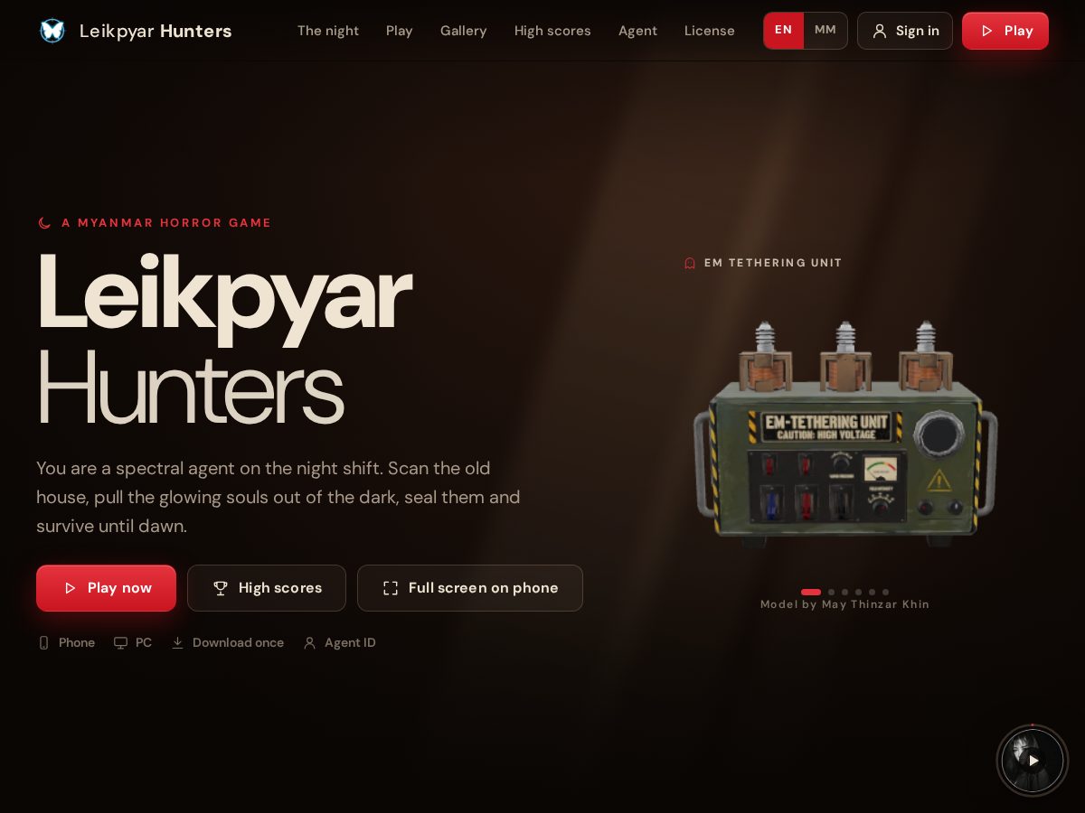 Landing-page snapshot of leikpyarhunters.org