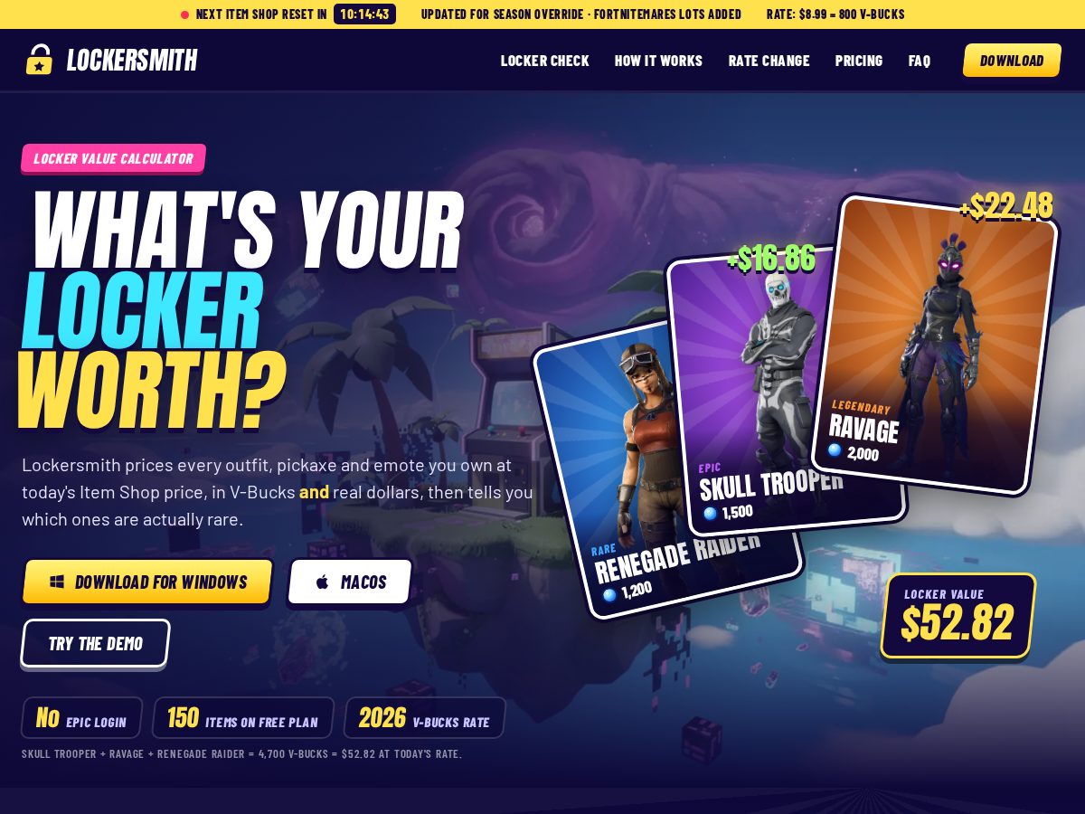 Landing-page snapshot of lockersmith.shop