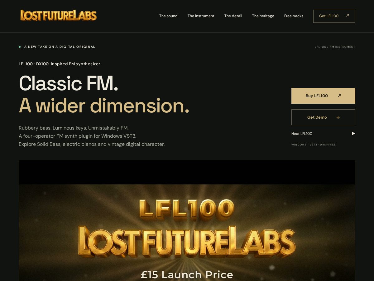 Landing-page snapshot of lostfuturelabs.com
