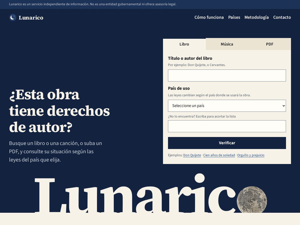 Landing-page snapshot of lunarico.tech