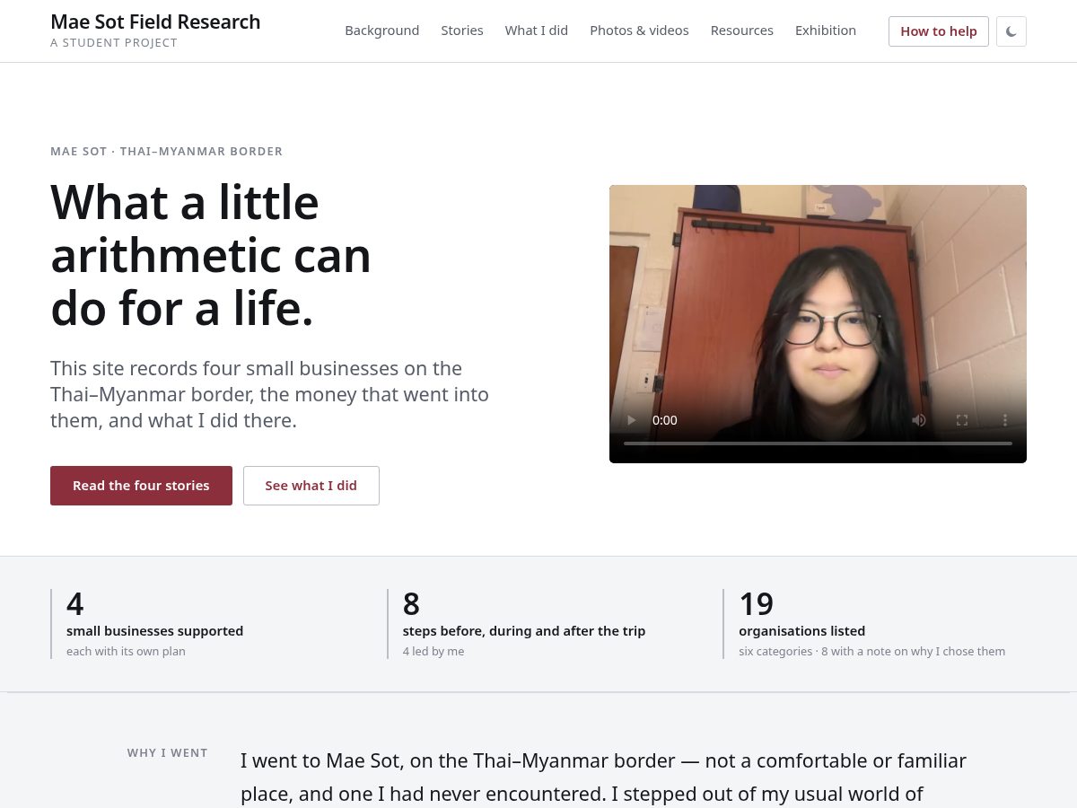 Landing-page snapshot of maesotfieldresearch.org