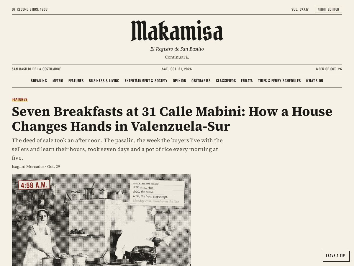 Landing-page snapshot of makamisa.com
