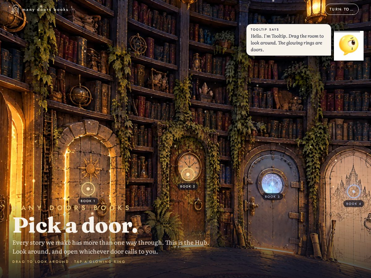 Landing-page snapshot of manydoorsbooks.com