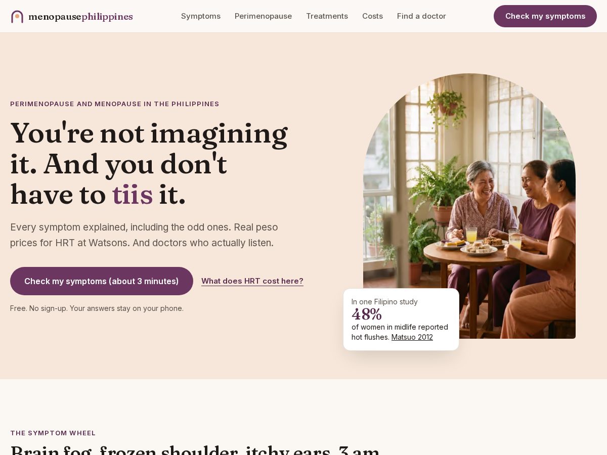 Landing-page snapshot of menopausephilippines.com