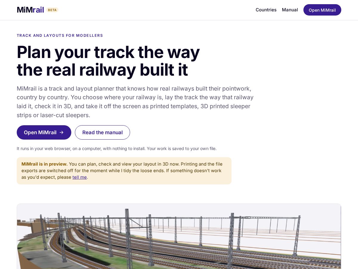 Landing-page snapshot of mimrail.com