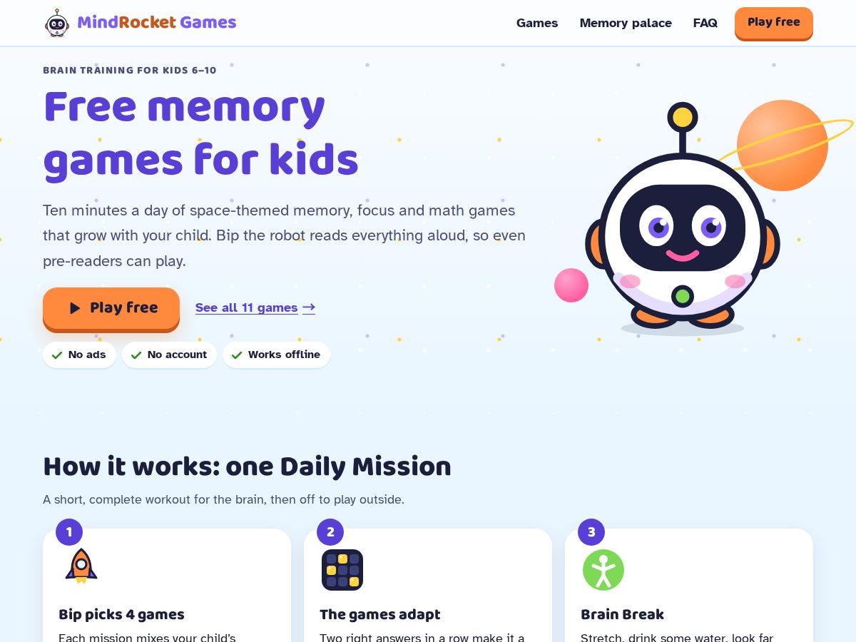 Landing-page snapshot of mindrocket-games.com