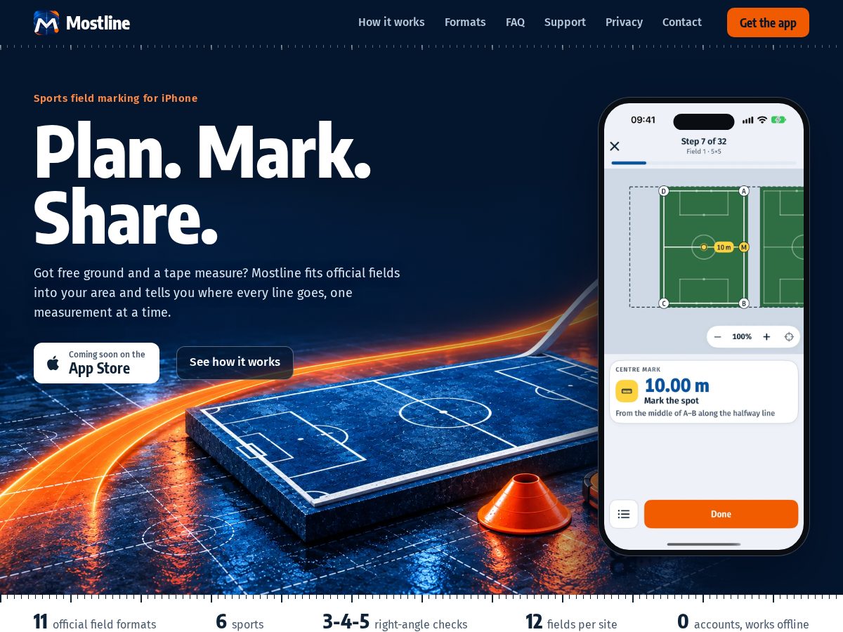 Landing-page snapshot of mostline.info