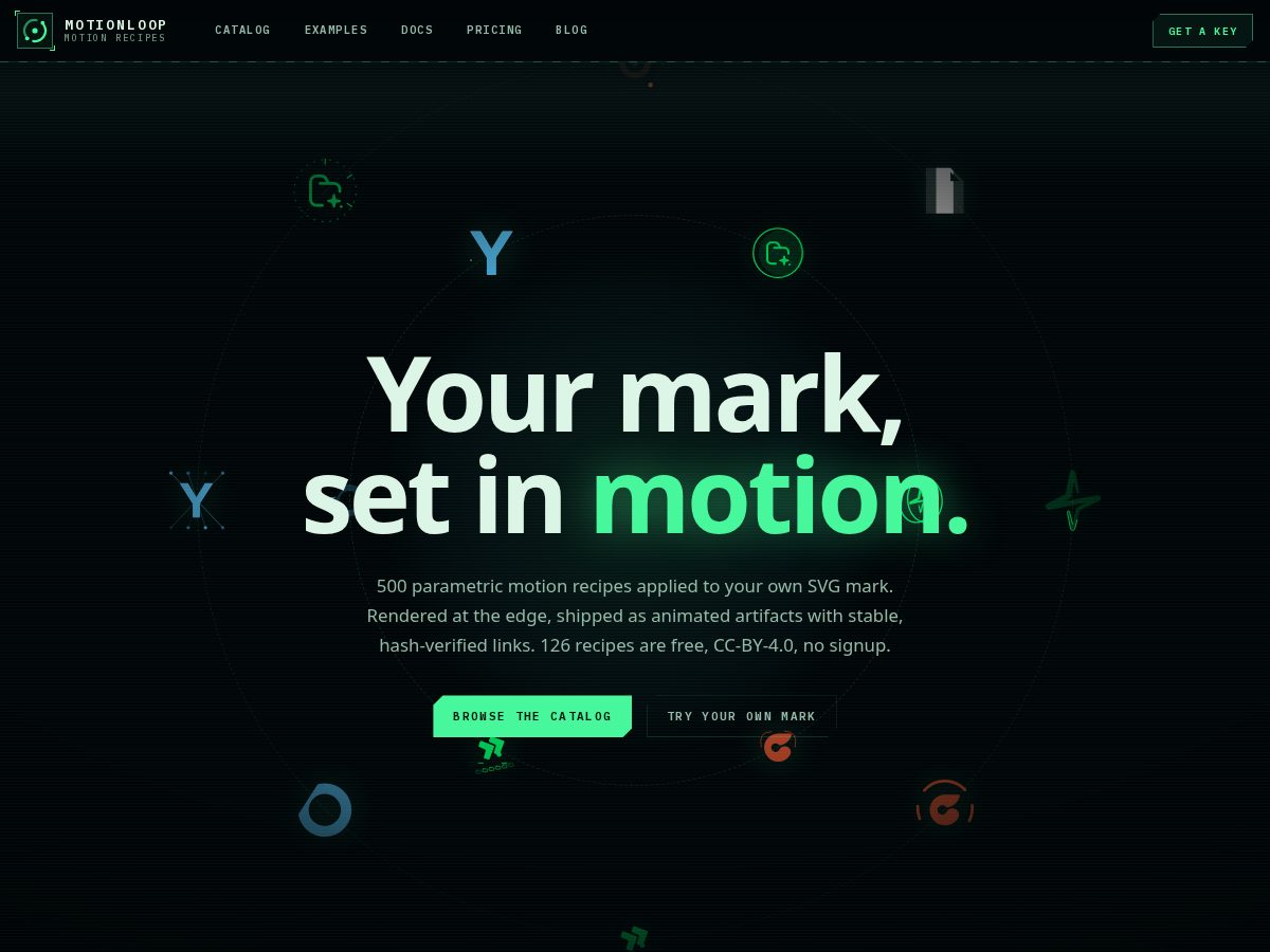 Landing-page snapshot of motionloop.fun