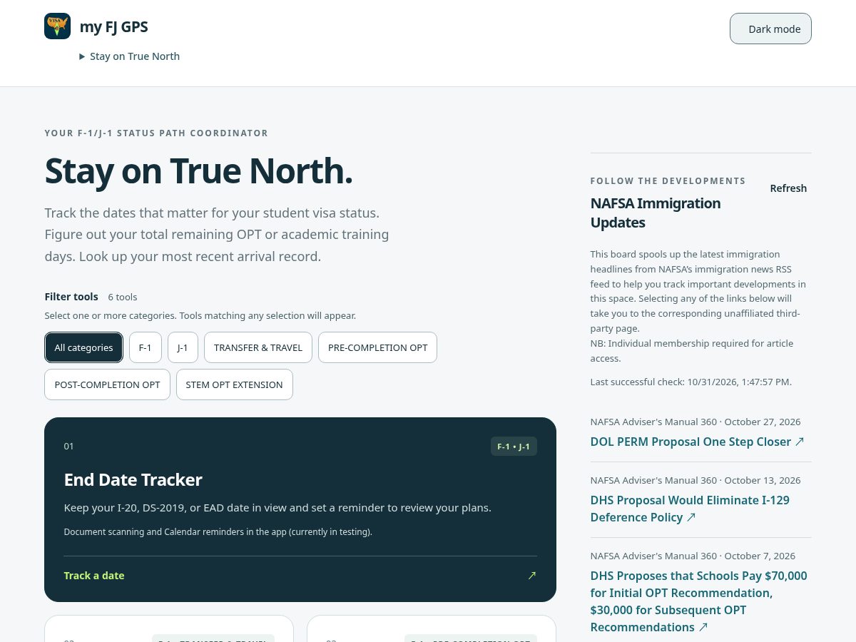 Landing-page snapshot of myfjgps.com