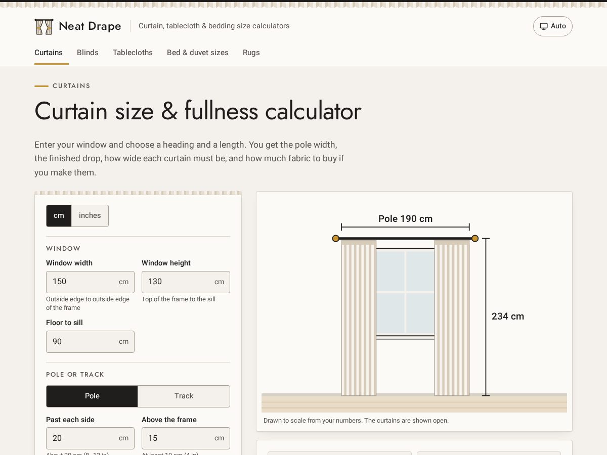 Landing-page snapshot of neatdrape.cfd