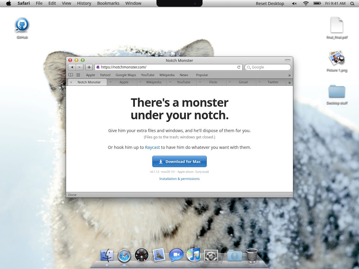 Landing-page snapshot of notchmonster.com