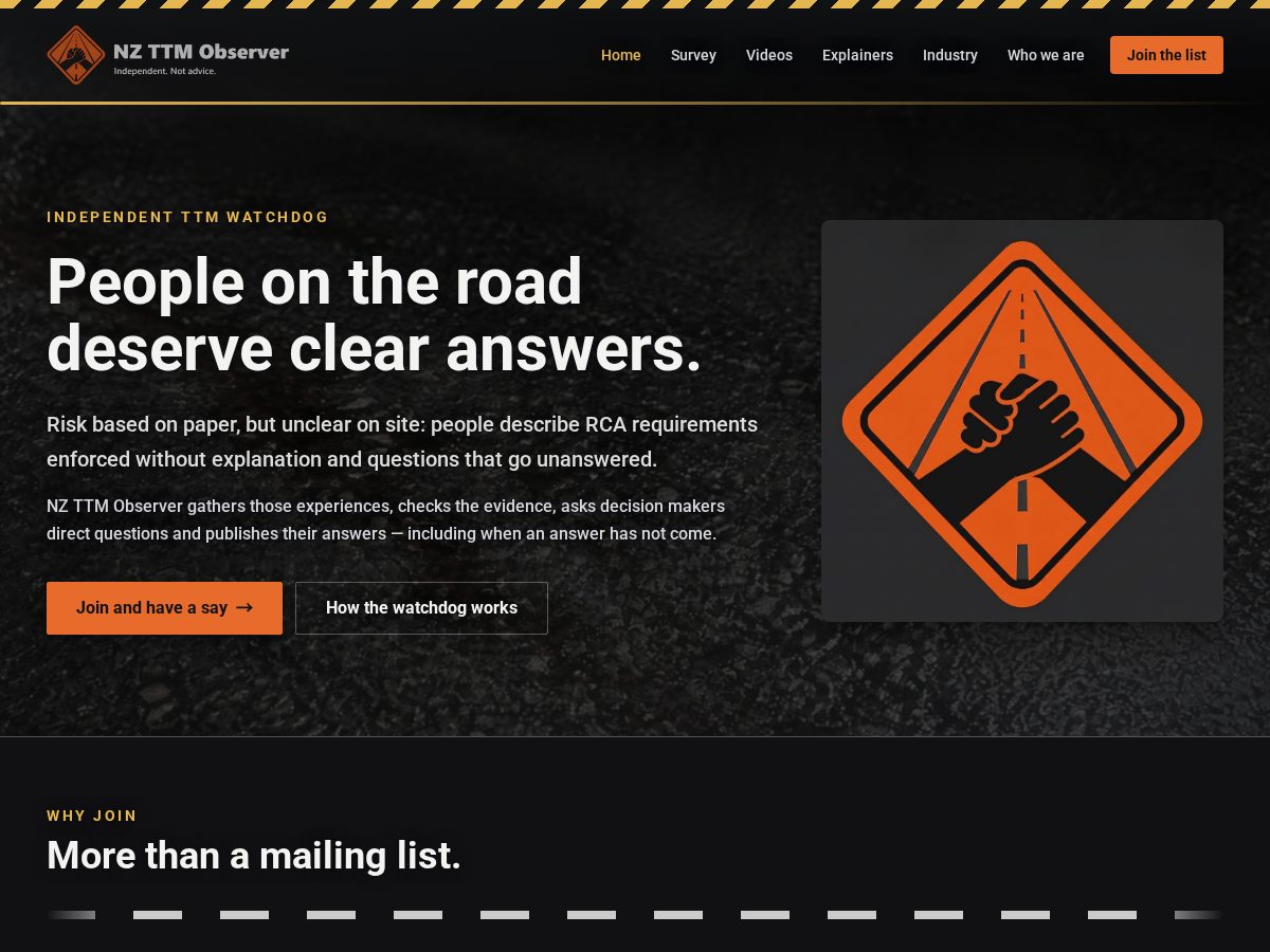 Landing-page snapshot of nzttmobserver.org