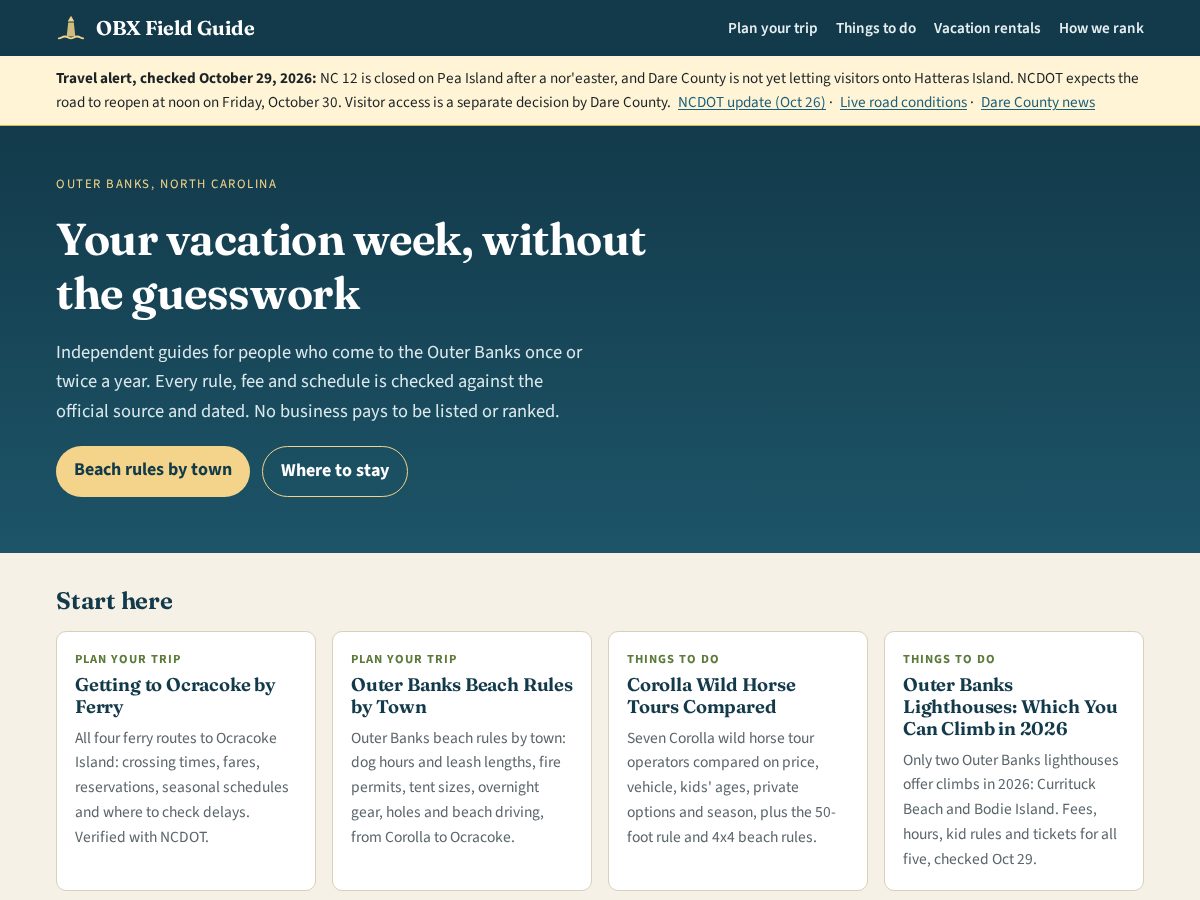 Landing-page snapshot of obxfieldguide.com