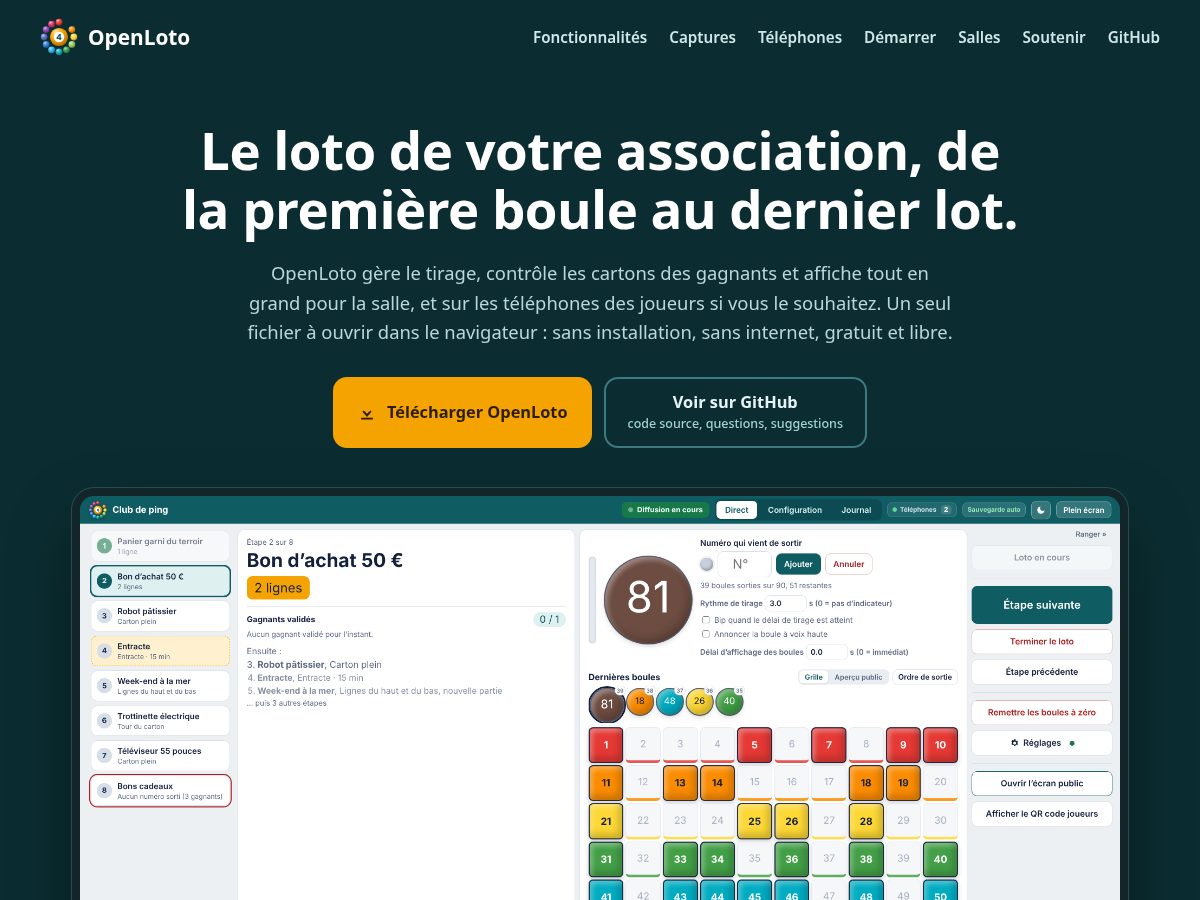 Landing-page snapshot of openloto.org