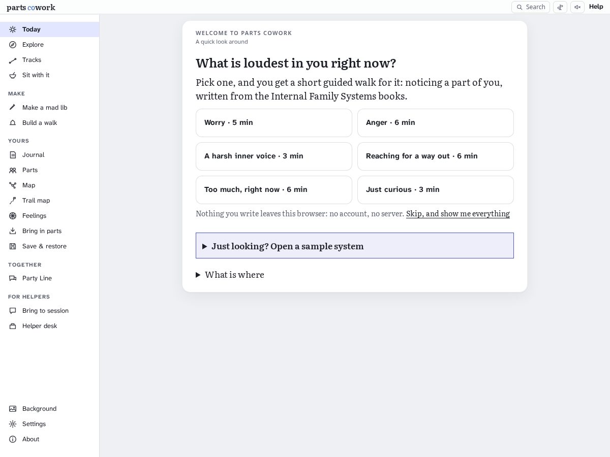 Landing-page snapshot of partscowork.com