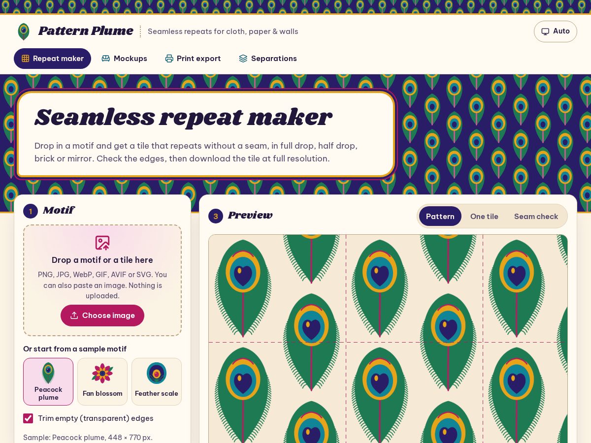 Landing-page snapshot of patternplume.cfd