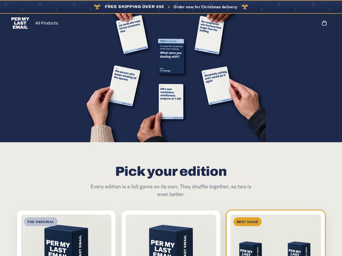 Landing-page snapshot of permylastemail.store