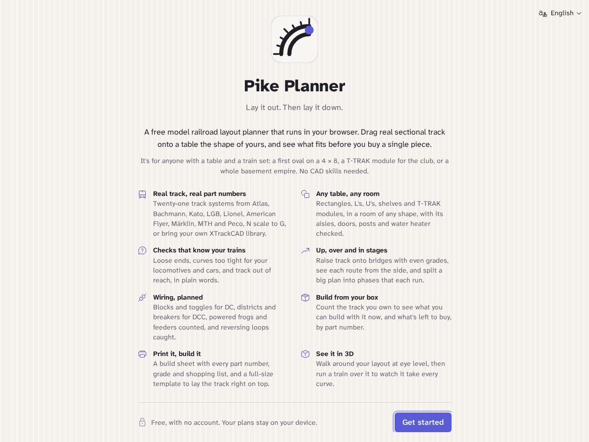 Landing-page snapshot of pikeplanner.app
