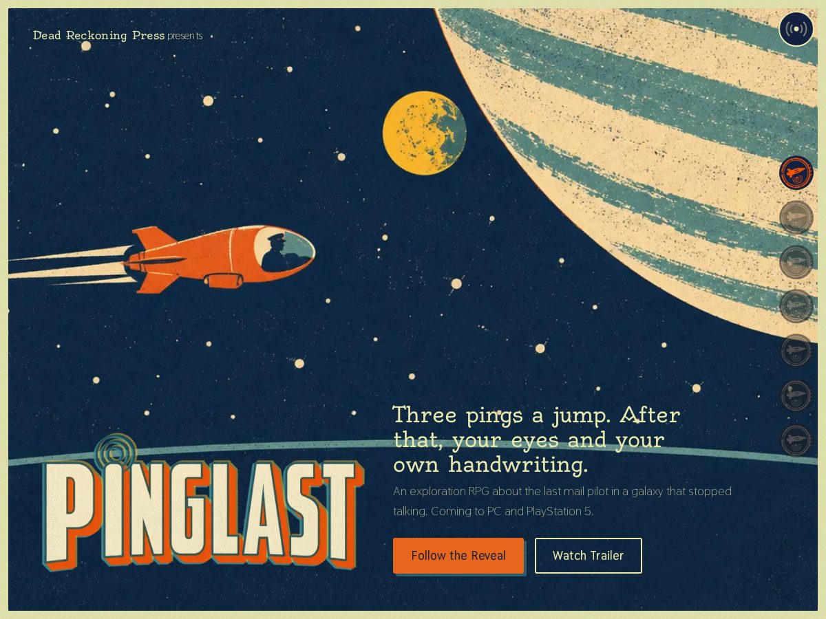 Landing-page snapshot of pinglast.com
