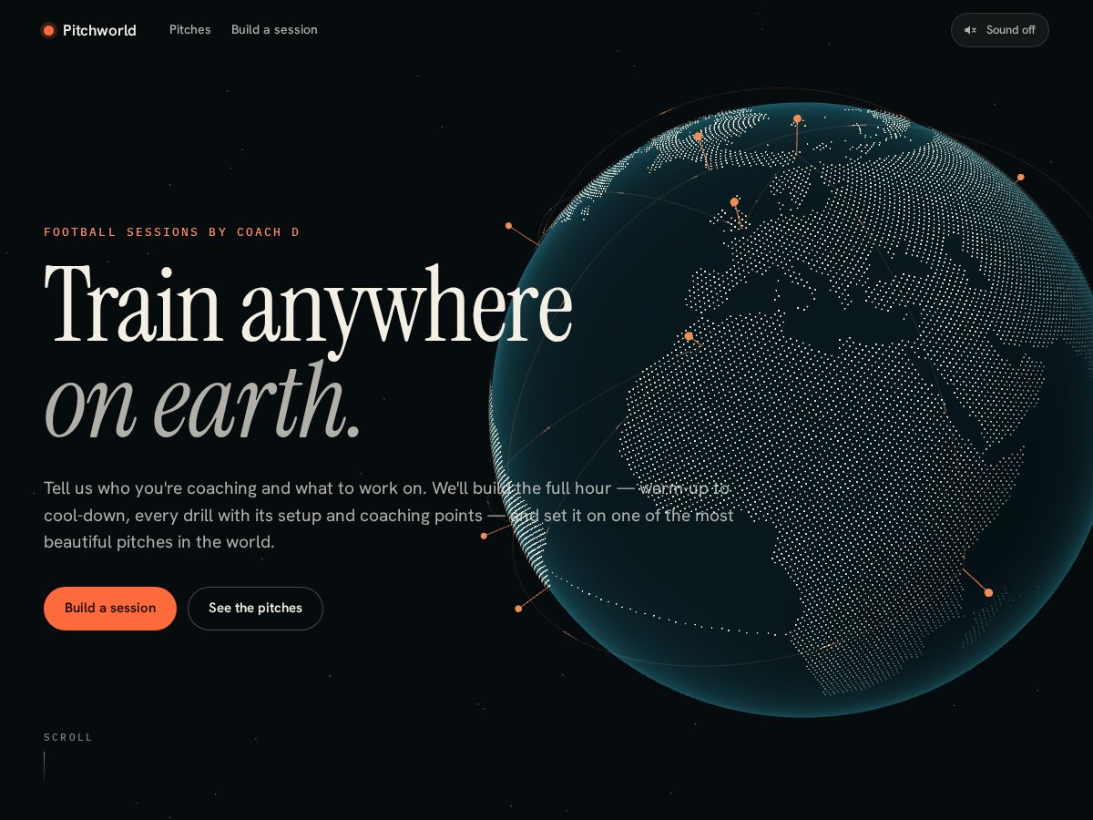 Landing-page snapshot of pitchworld.app