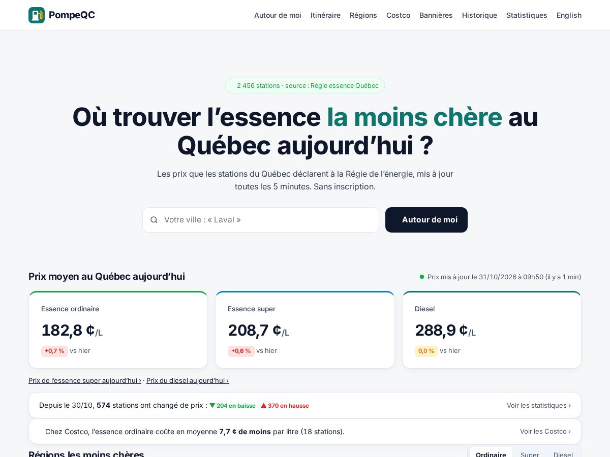 Landing-page snapshot of pompeqc.com