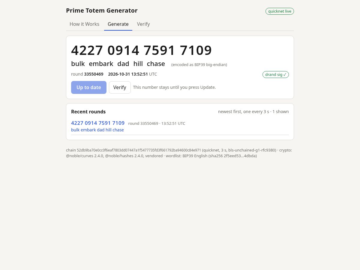 Landing-page snapshot of primetotem.com
