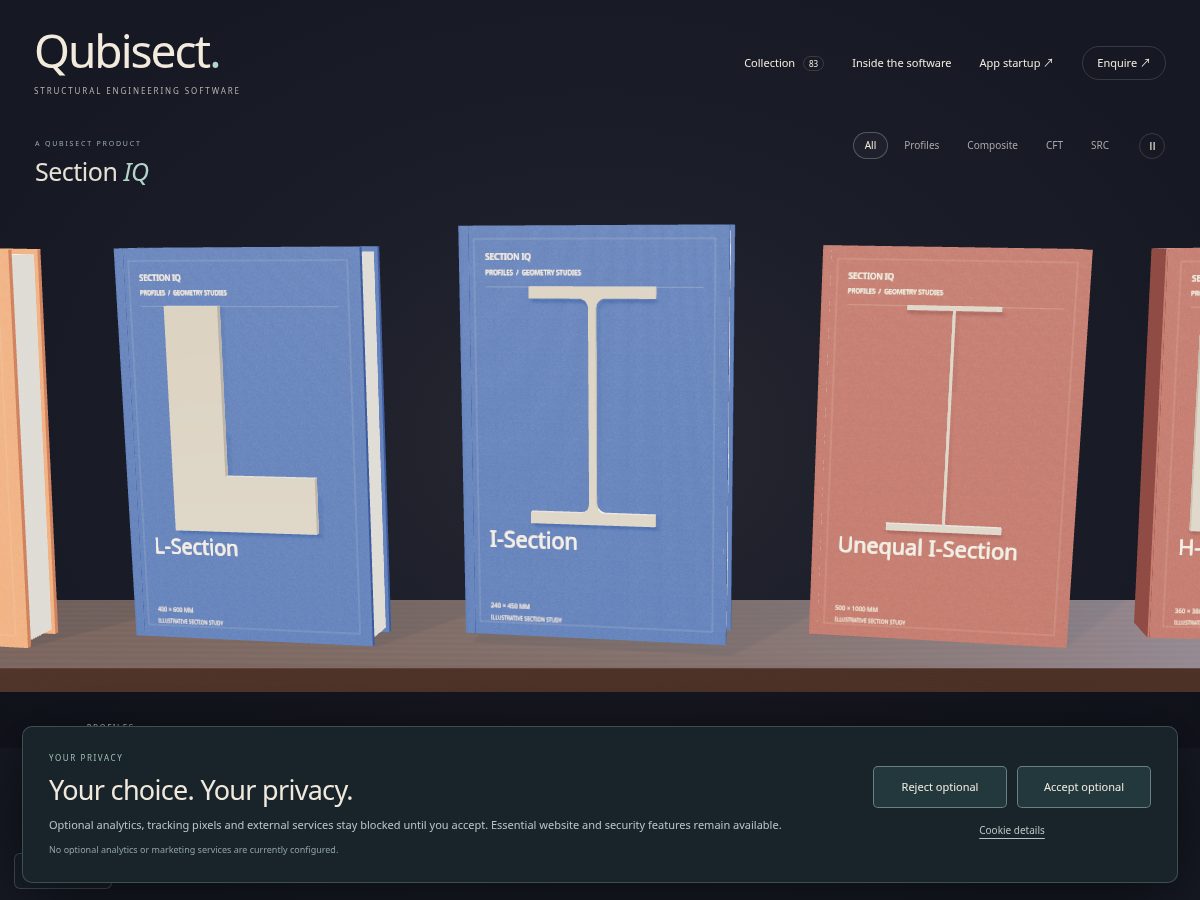 Landing-page snapshot of qubisect.com