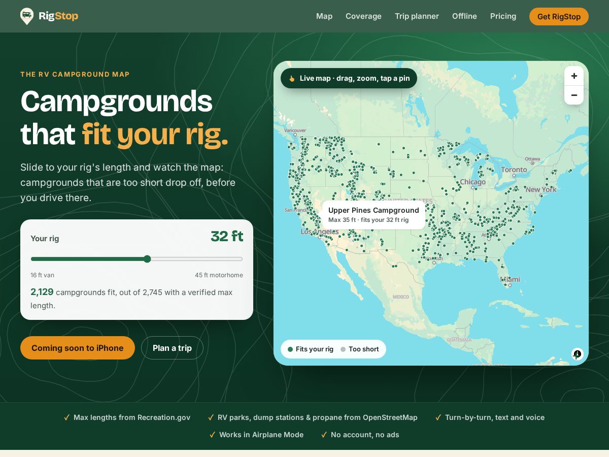 Landing-page snapshot of rigstop.app