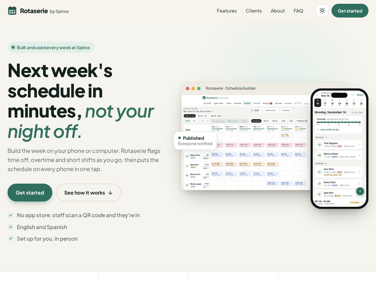 Landing-page snapshot of rotaserie.com