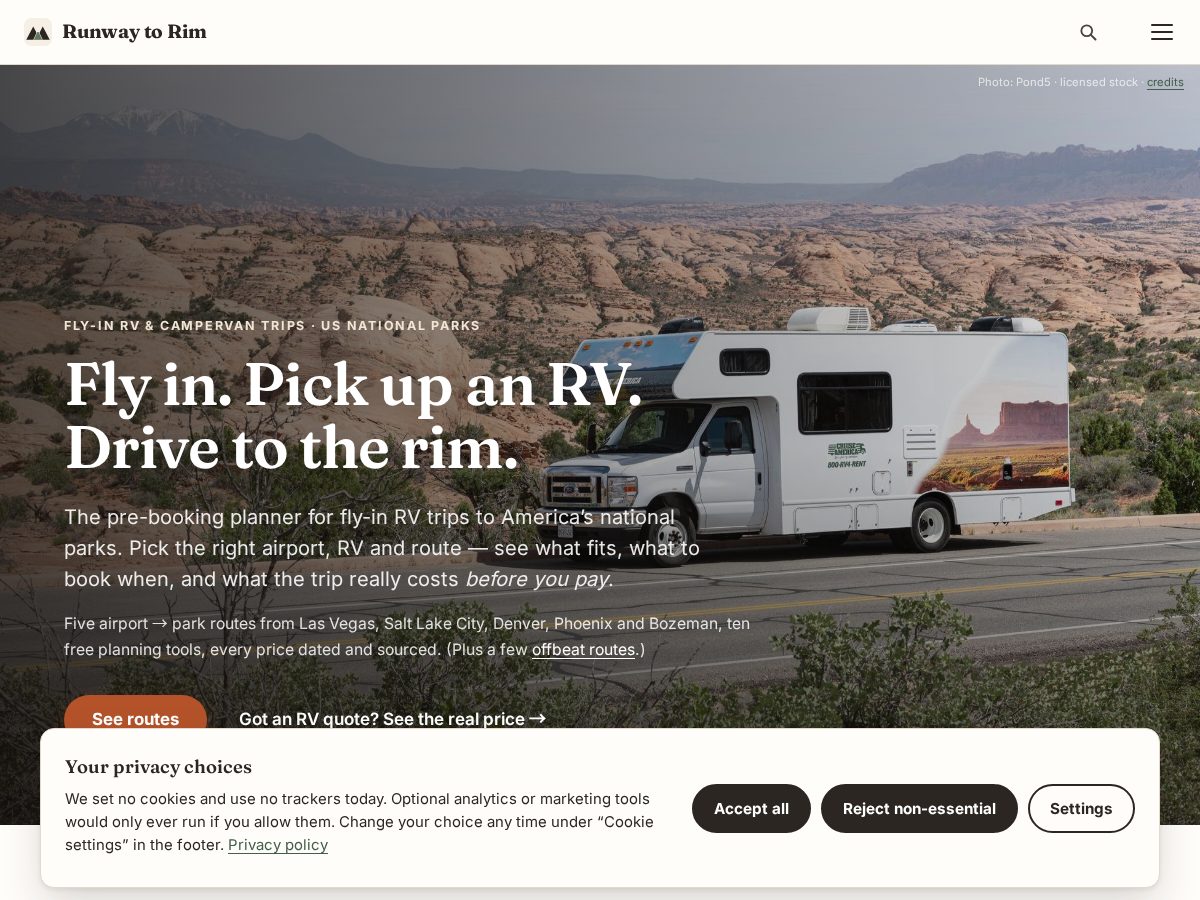 Landing-page snapshot of runwaytorim.com