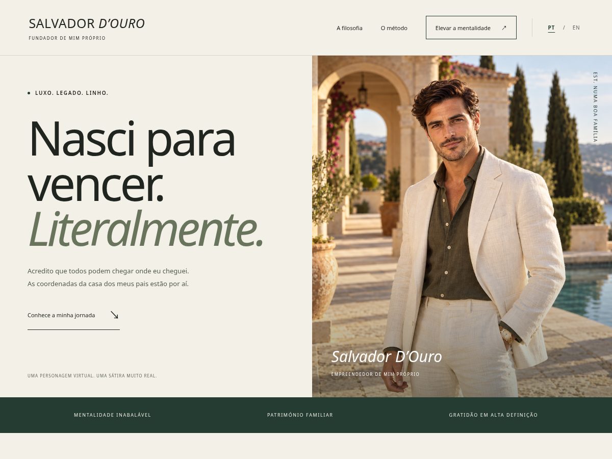 Landing-page snapshot of salvadordouro.com