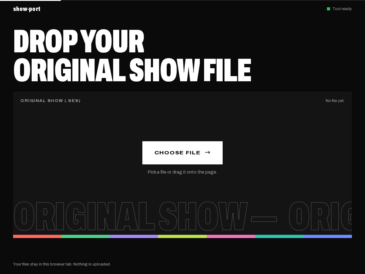Landing-page snapshot of show-port.com