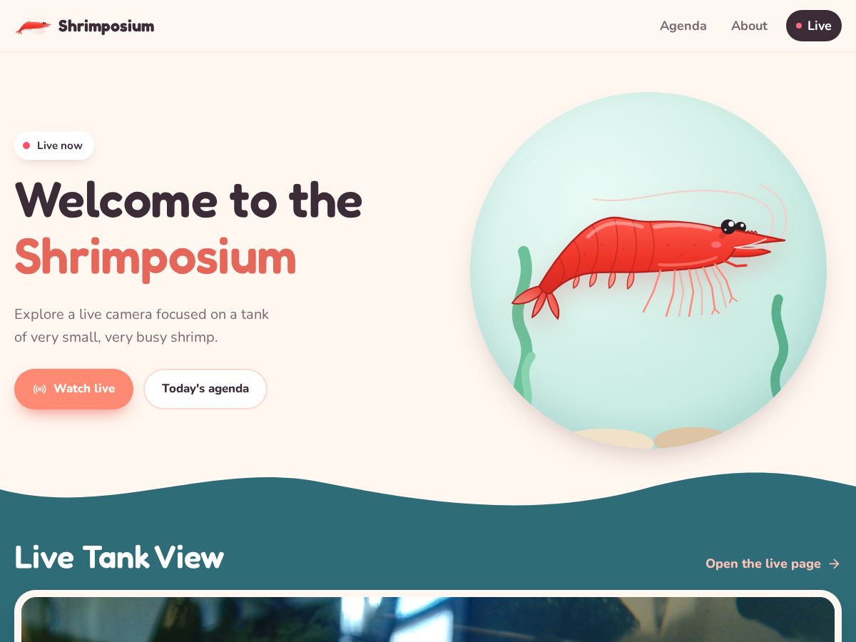 Landing-page snapshot of shrimposium.com