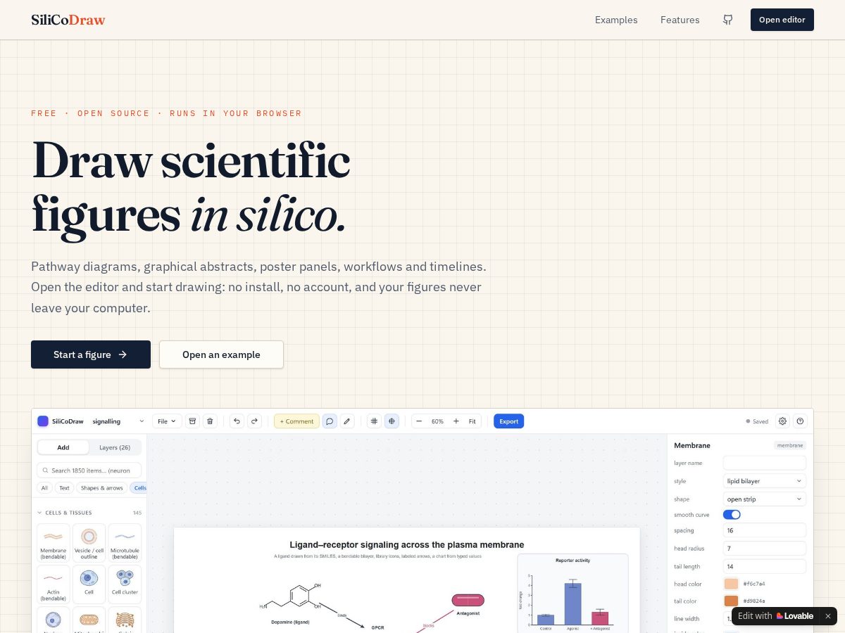 Landing-page snapshot of silicodraw.com