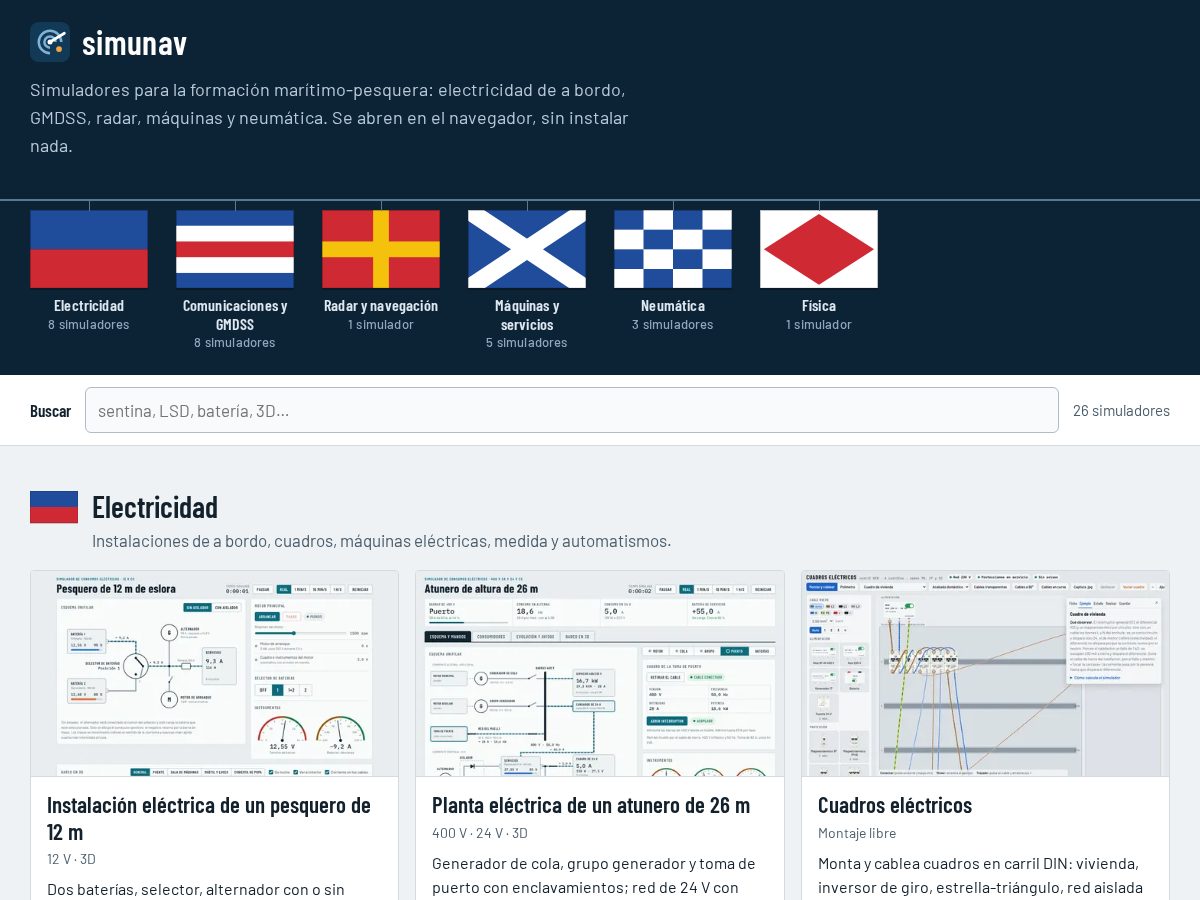 Landing-page snapshot of simunav.com