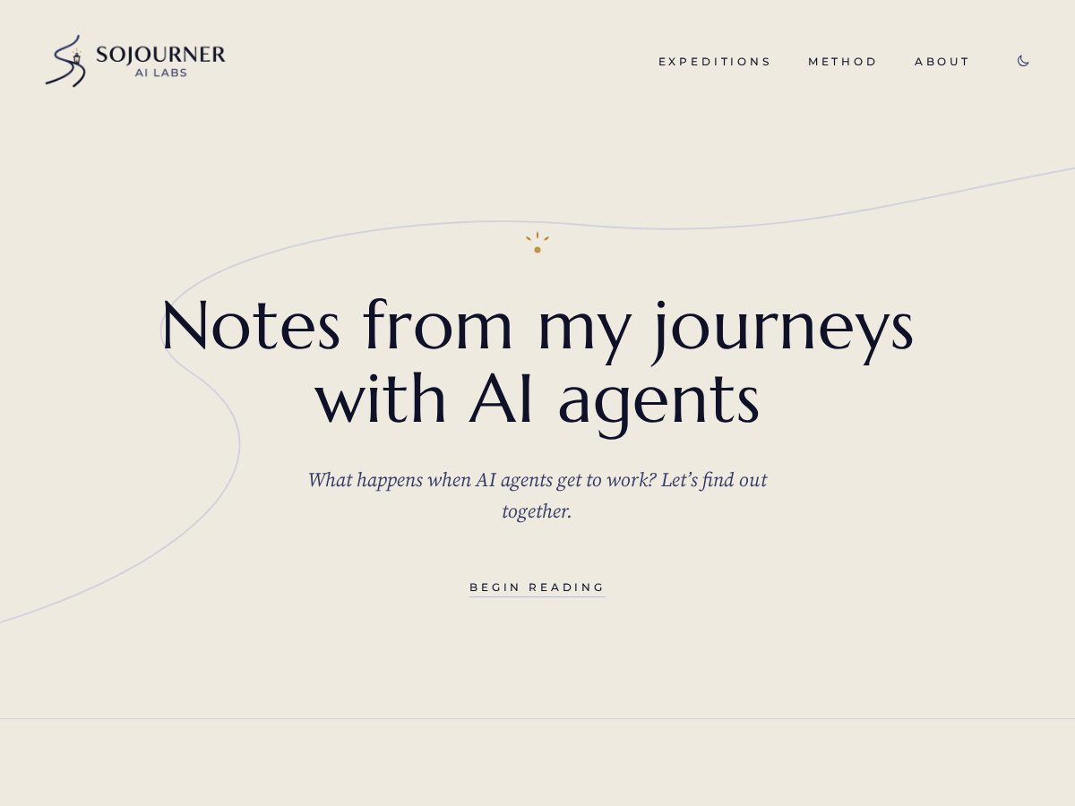 Landing-page snapshot of sojournerlabs.com