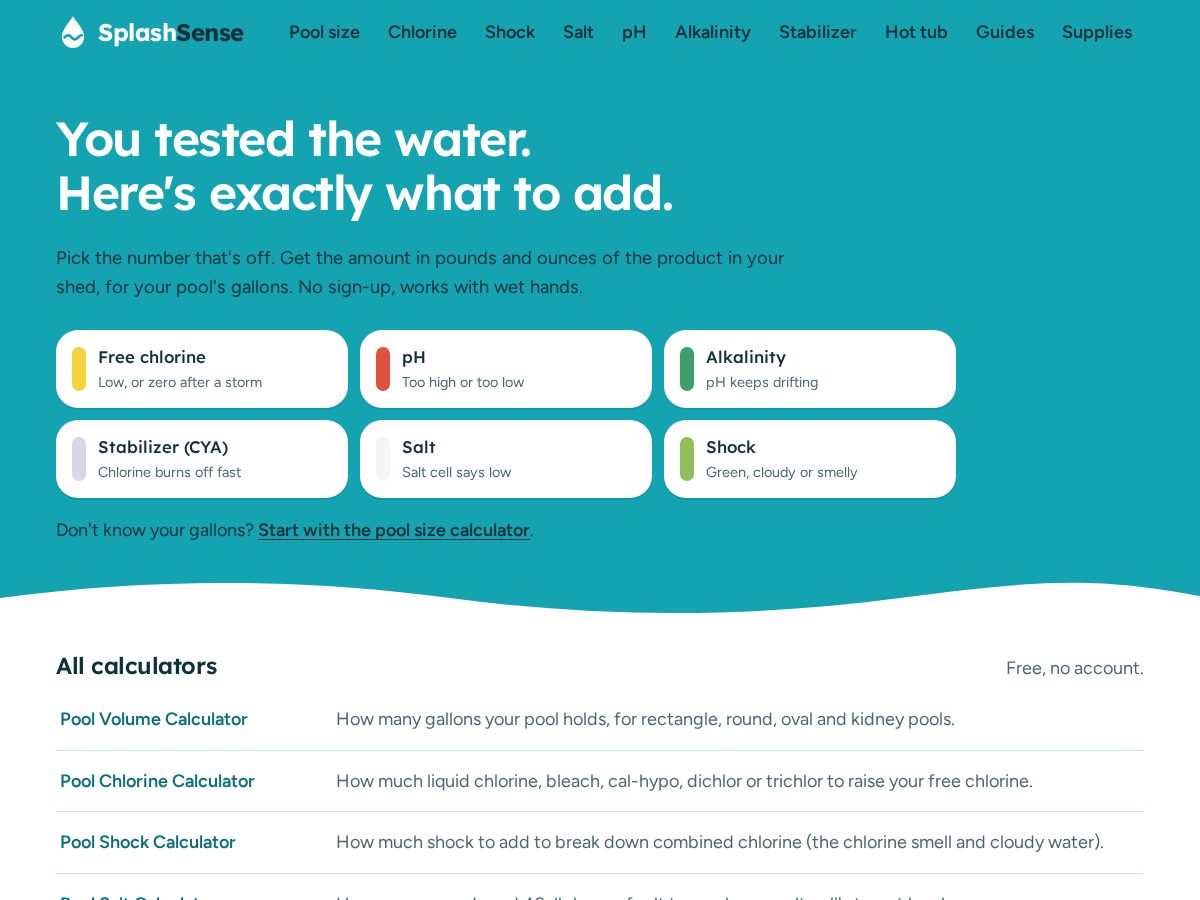 Landing-page snapshot of splashsense.com