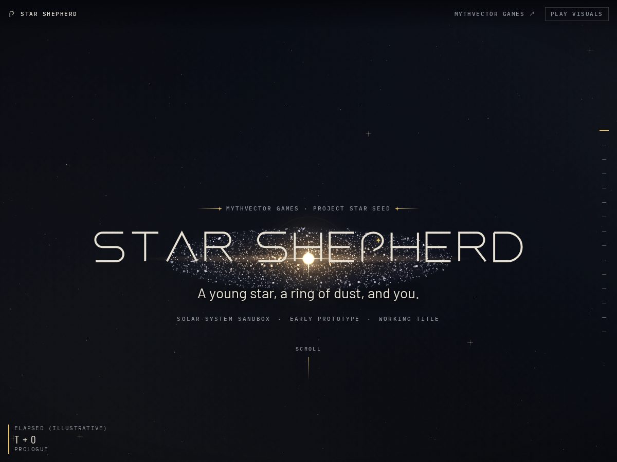Landing-page snapshot of starshepherdgame.com