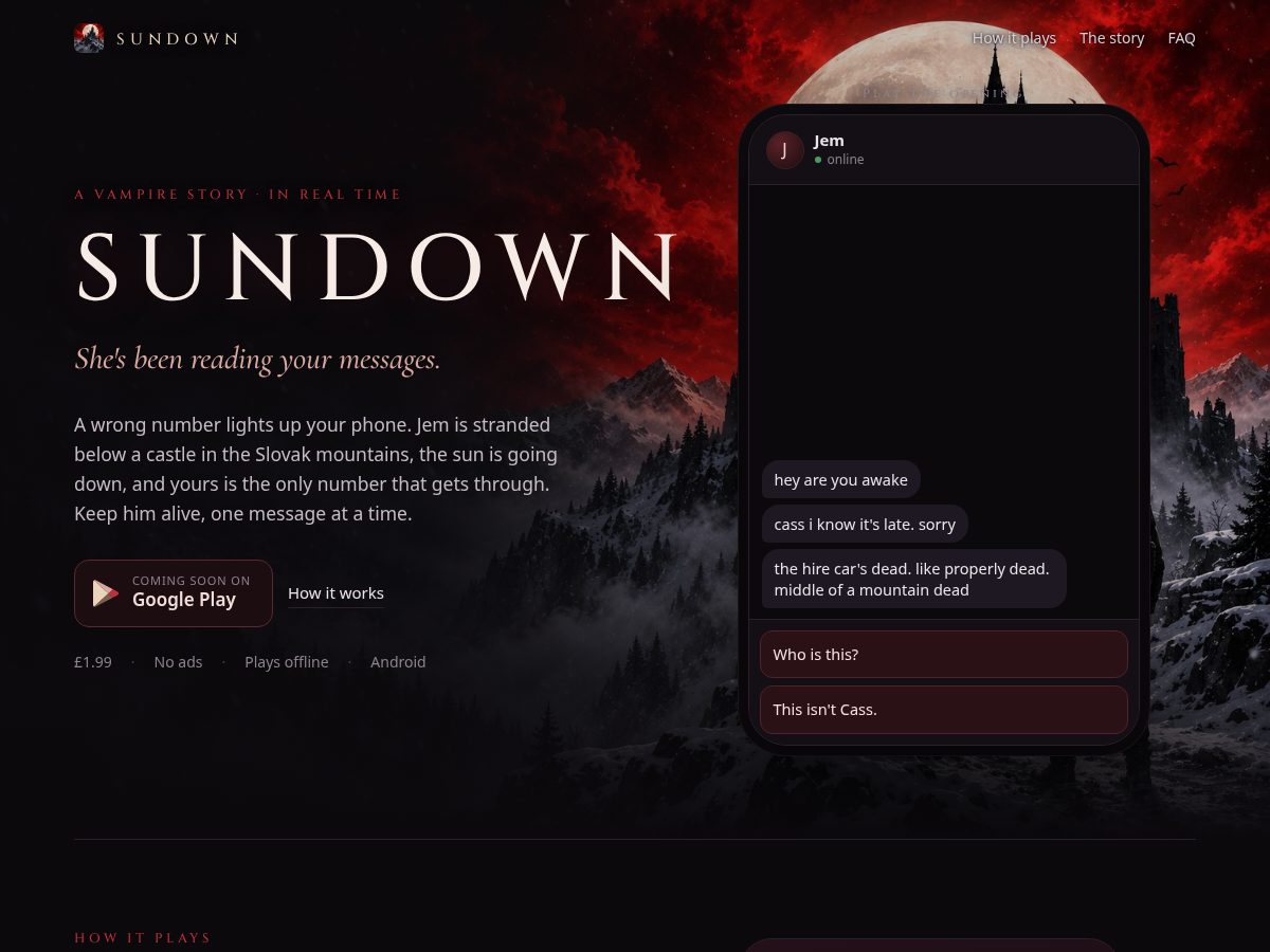 Landing-page snapshot of sundowngame.com