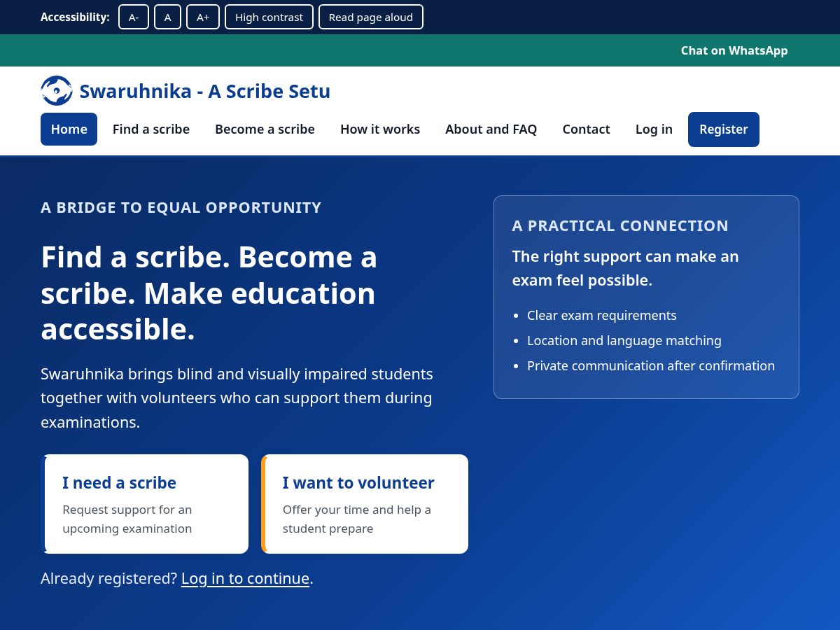 Landing-page snapshot of swaruhnika.com