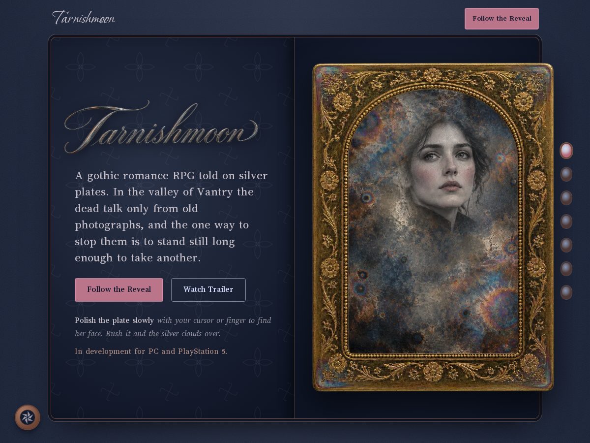 Landing-page snapshot of tarnishmoon.com