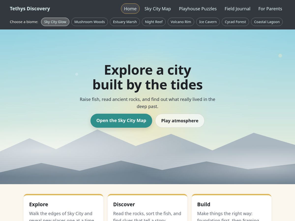Landing-page snapshot of tethysdiscovery.com